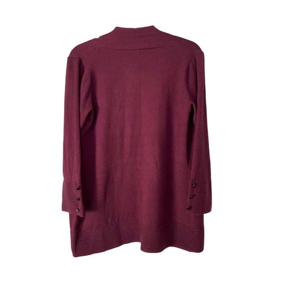 Evolution Open Cardigan Sweater Dark Burgundy Size S​ - Picture 2 of 9